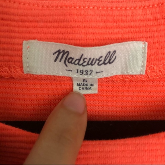 Madewell Orange Ribbed Tank Top - Picture 3 of 7